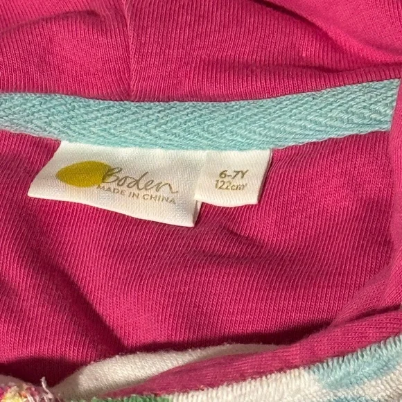 Boden Pink and Blue Hooded Dress - Picture 2 of 2